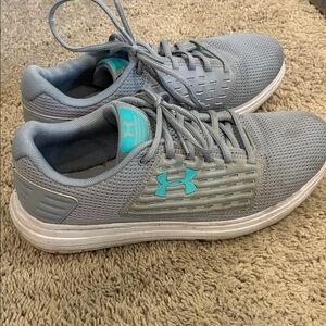 Under Armour Women's Gray and Teal Athletic Shoes